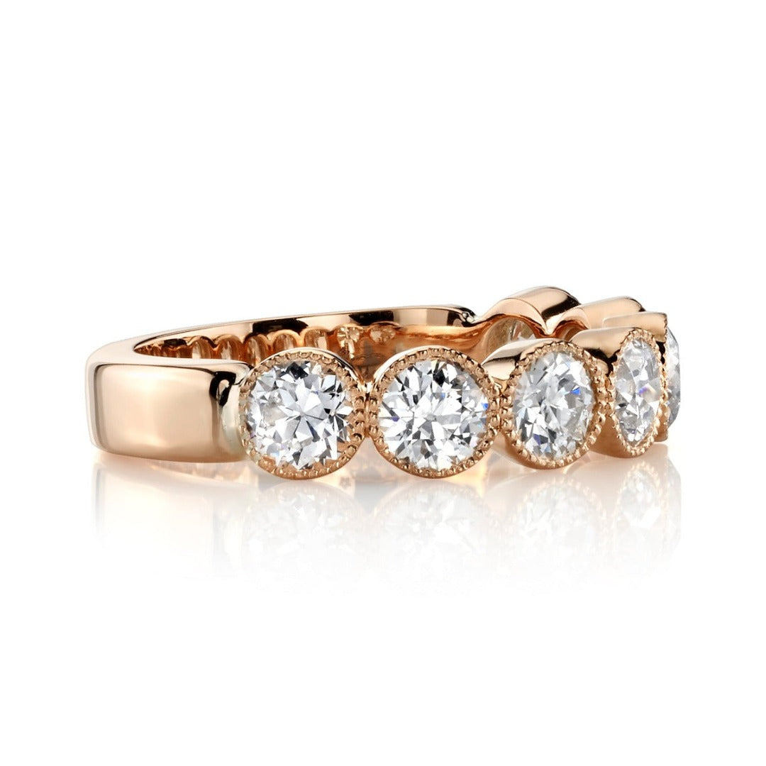 Single Stone 18K Rose Gold Large Gabby Half Band