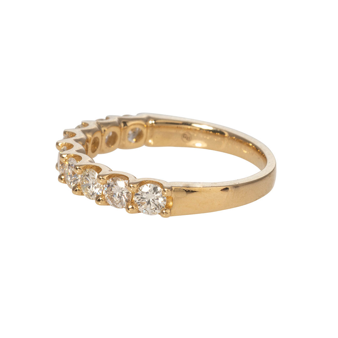 .50ct Diamond Halfway U-Prong 14K Yellow Gold Band