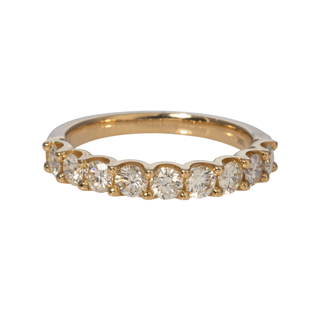 .50ct Diamond Halfway U-Prong 14K Yellow Gold Band