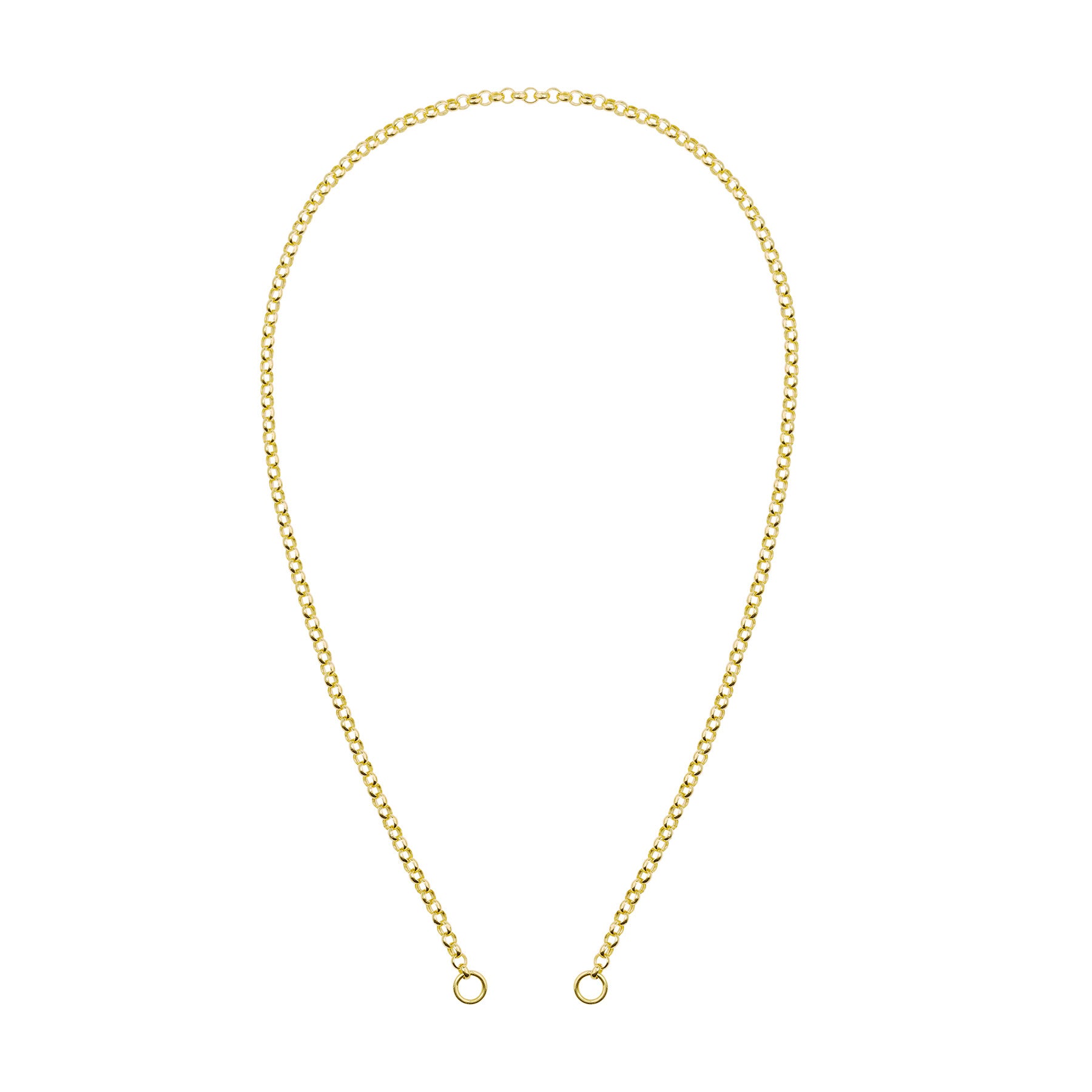 14K Yellow Gold 3.8mm Rolo Split Chain Necklace 20″