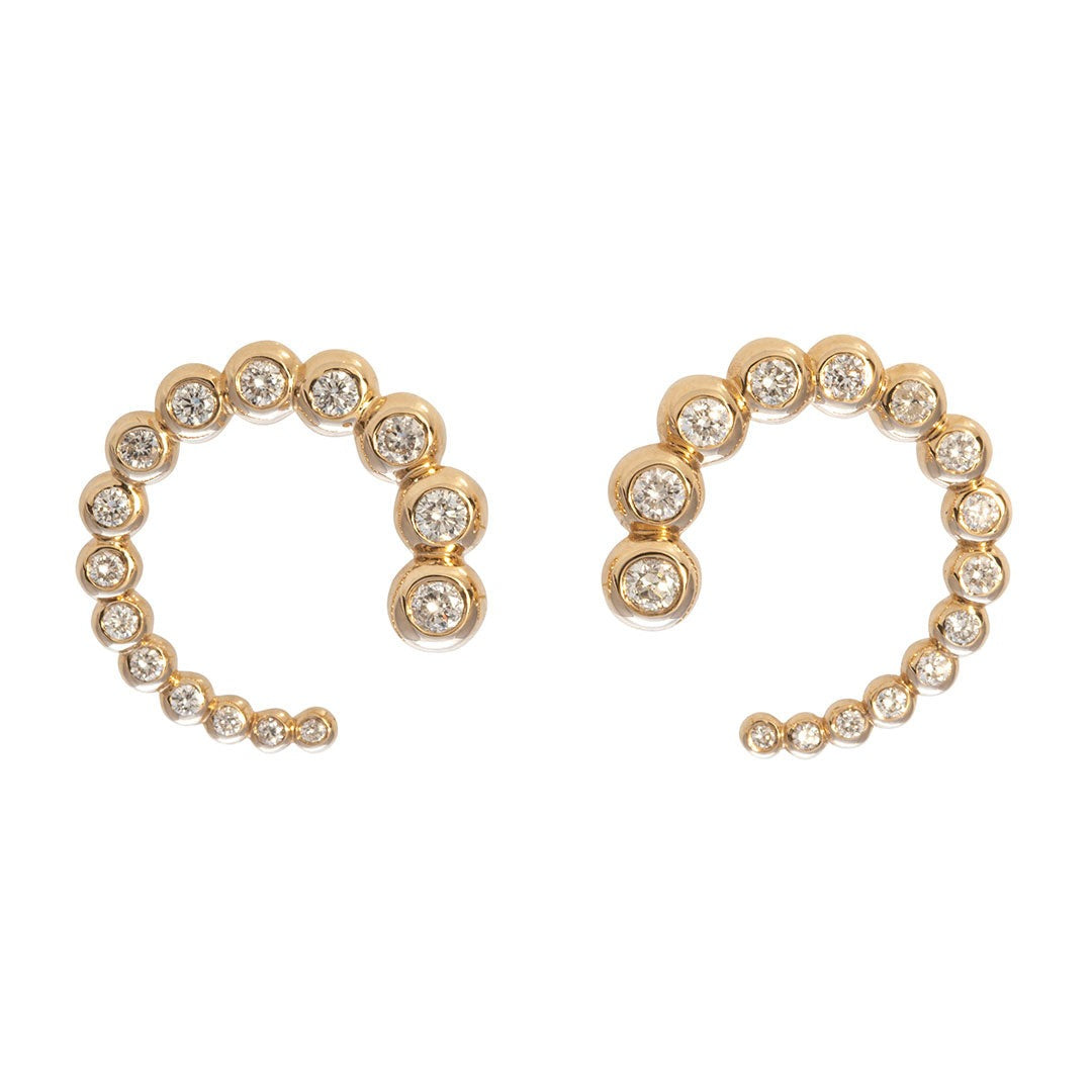 96ctw Diamond Front to Back 14K Yellow Gold Earrings
