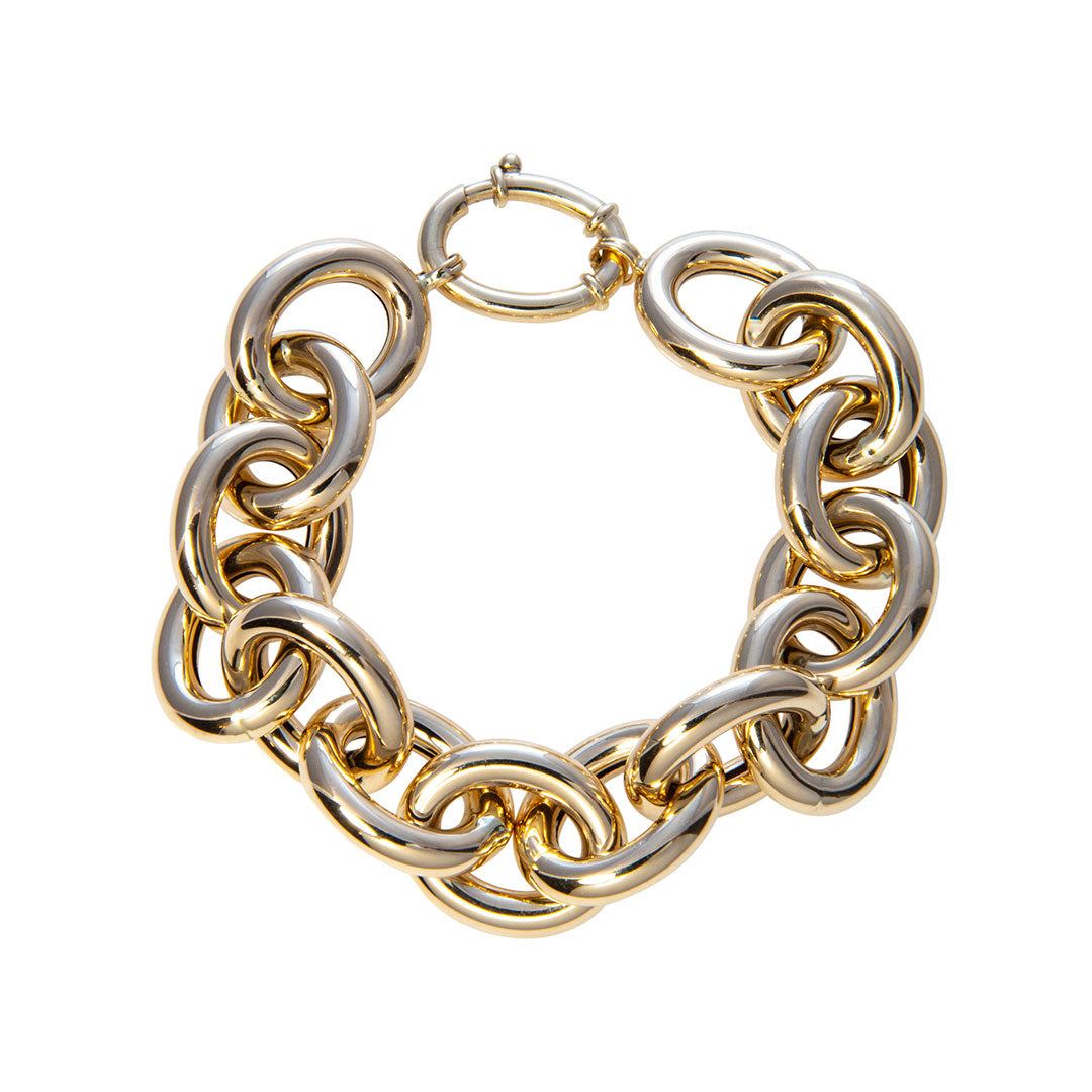 14K Yellow Gold Large Oval Link Bracelet