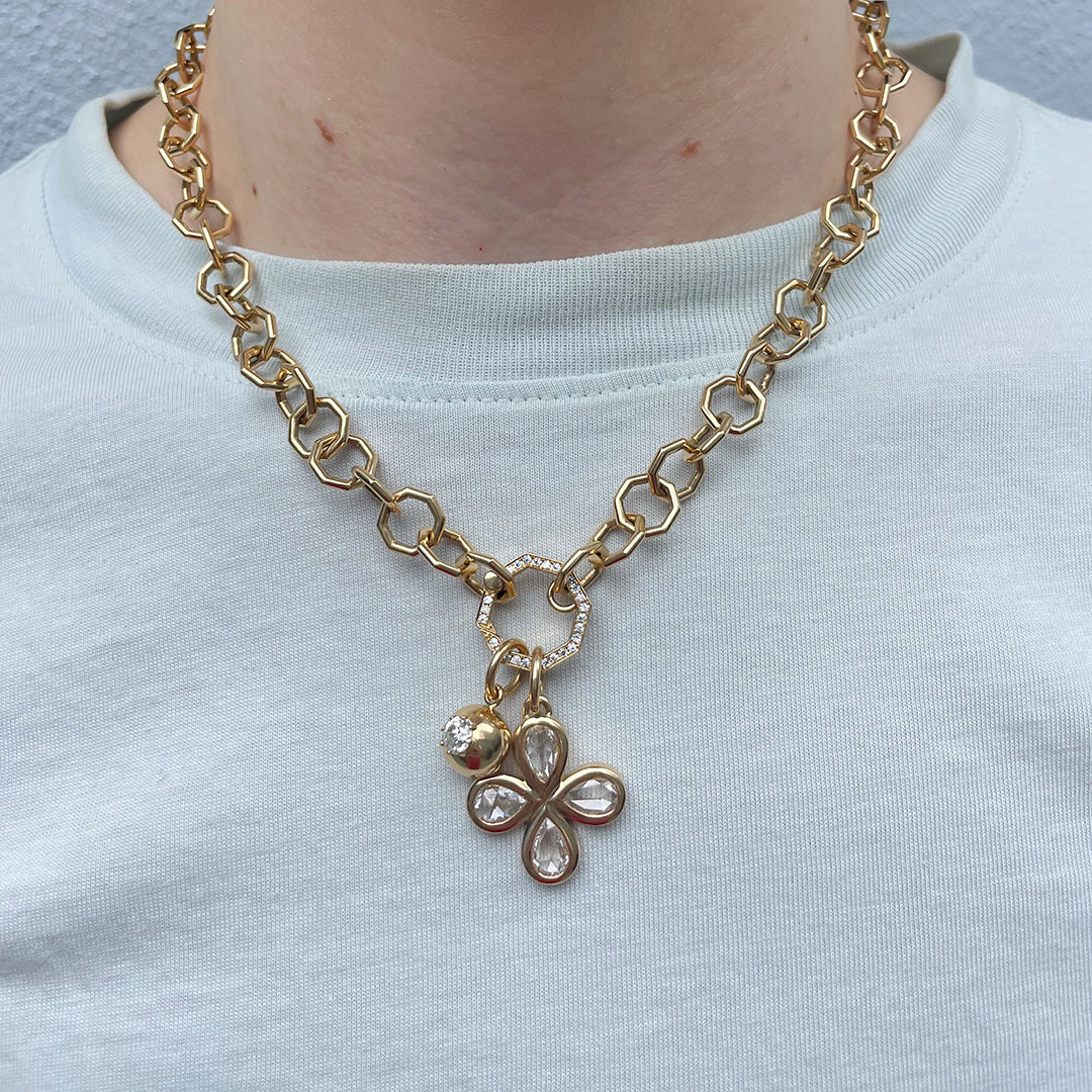 Single Stone Rosemary Cross Pendant