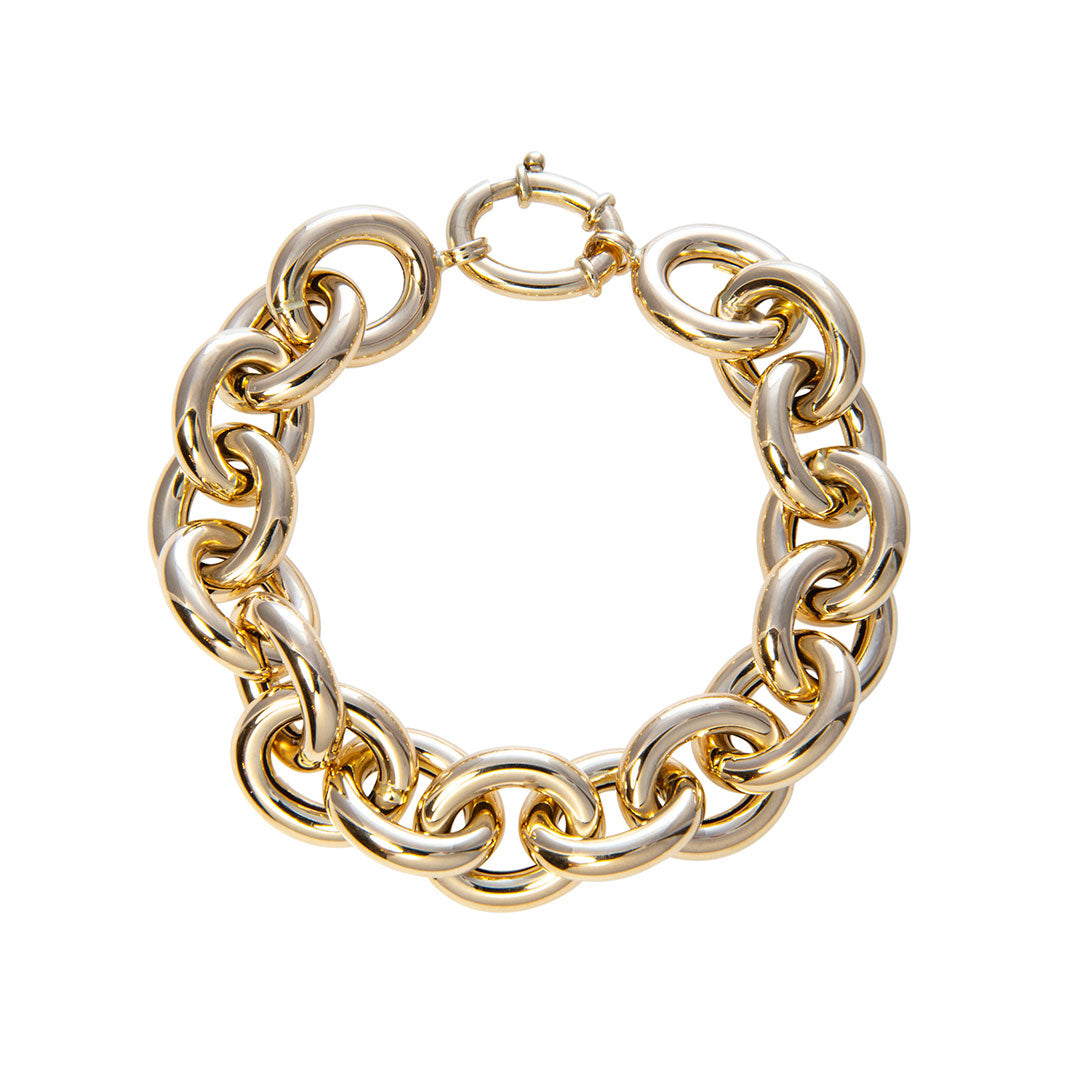 14K Yellow Gold Medium Oval Link Bracelet
