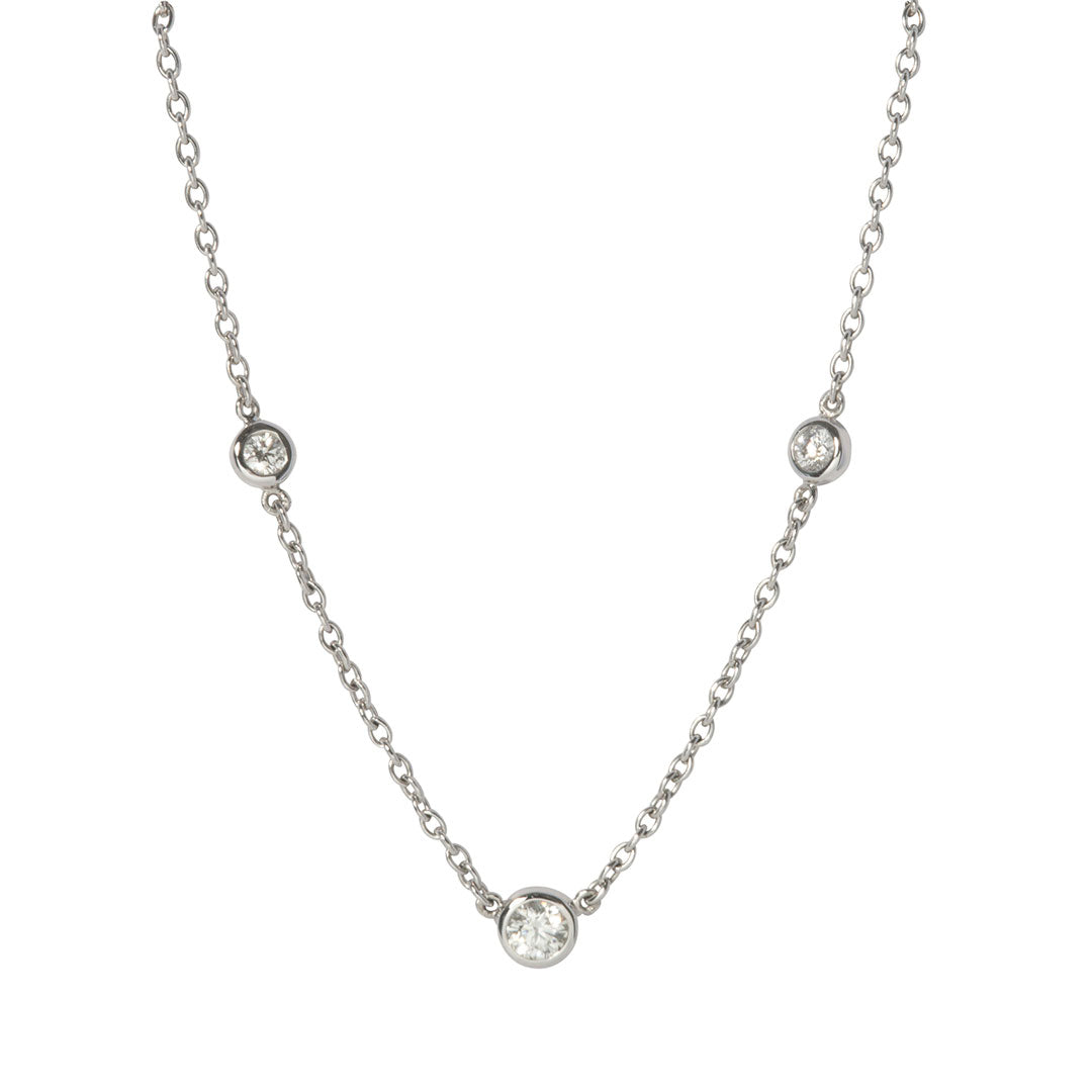 Diamond by the Yard 3 Station 14K White Gold Necklace