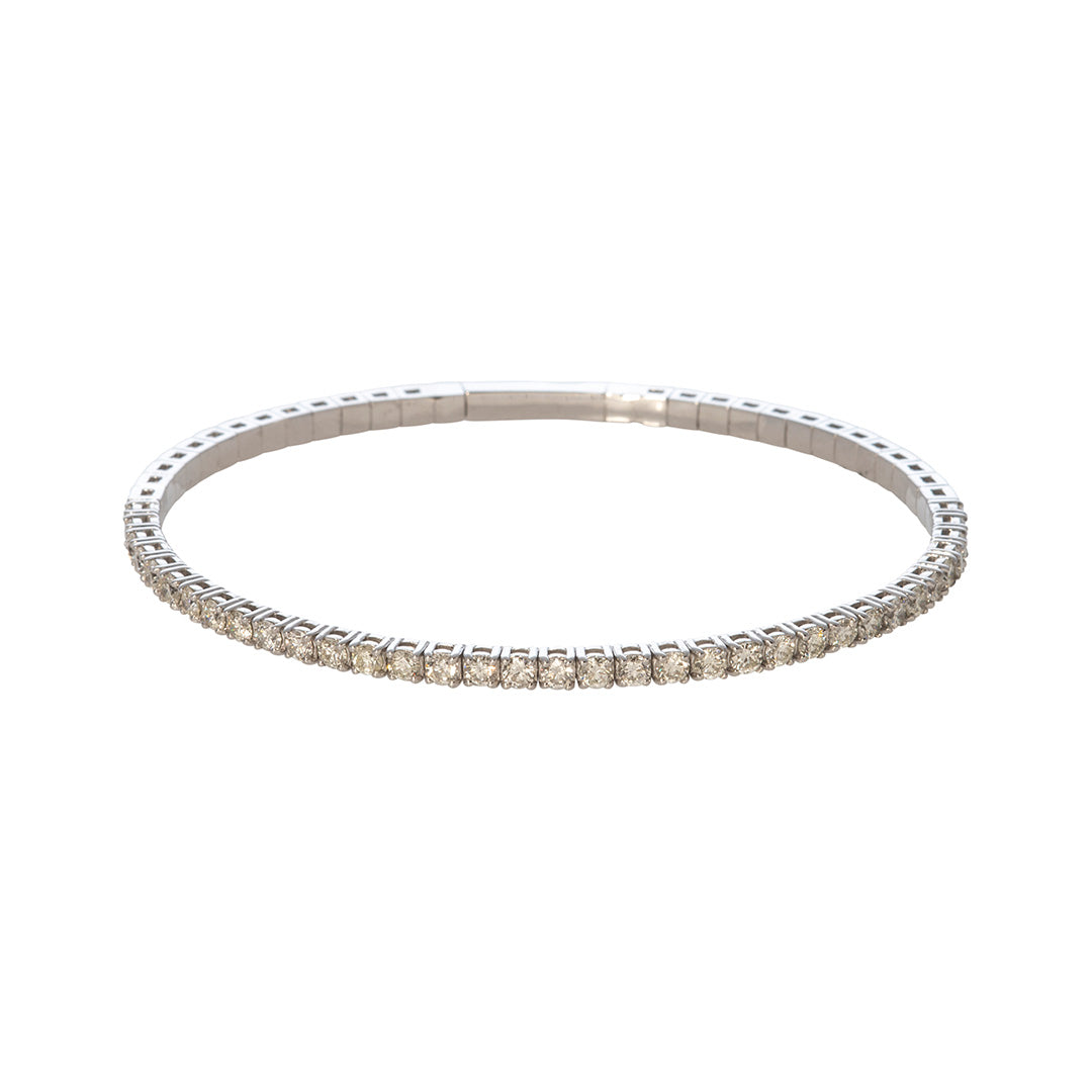 2ct Diamond 14K White Gold Flexible Tennis Bangle
