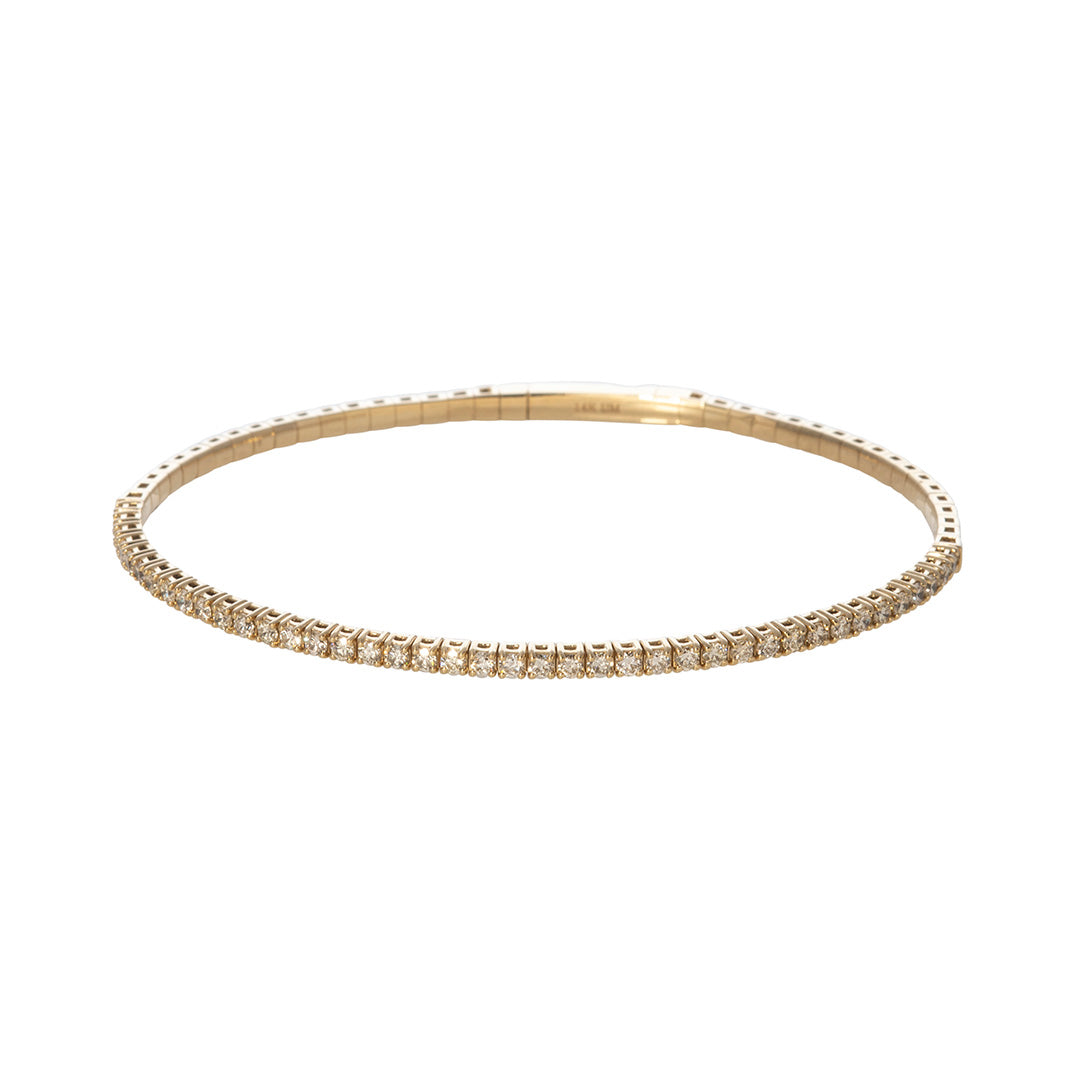 1ct Diamond 14K Yellow Gold Flexible Tennis Bangle