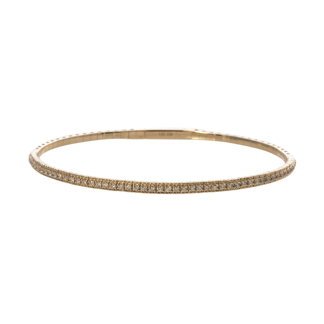 Diamond 14K Yellow Gold Flexible Tennis Bangle