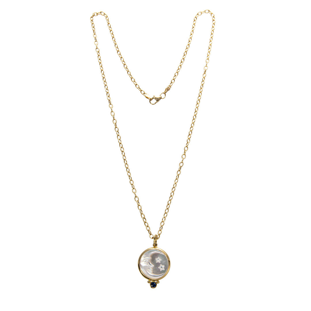 14K Yellow Gold Hammered Link Chain Necklace