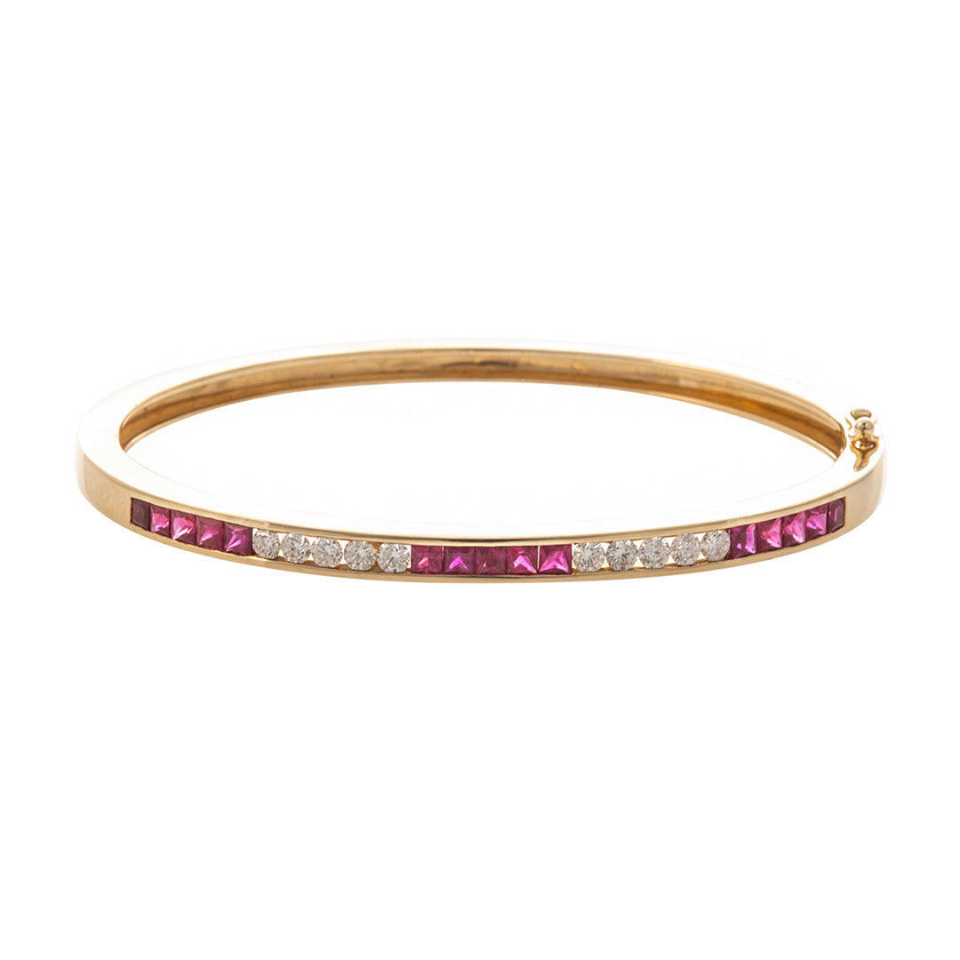 Gold diamond and ruby bracelet Clearance