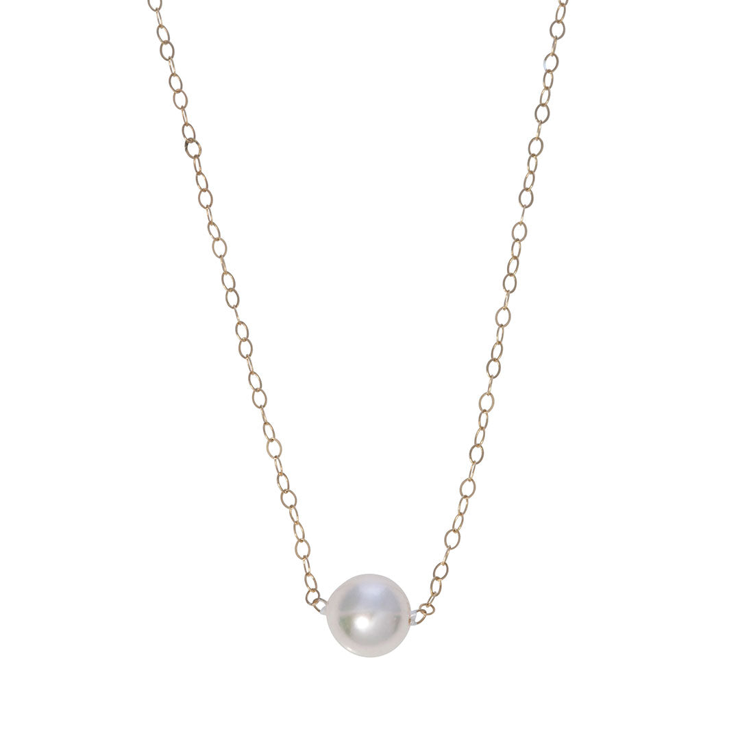 Single Pearl 14K Gold Start Her Necklace