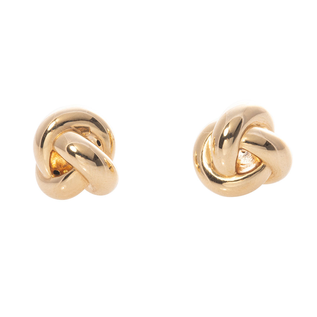 14K Yellow Gold Love Knot Stud Earrings