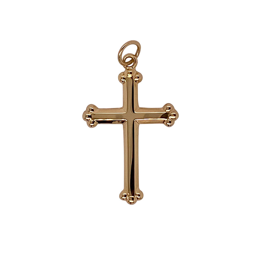 14K Yellow Gold Polished Fancy Cross Pendant