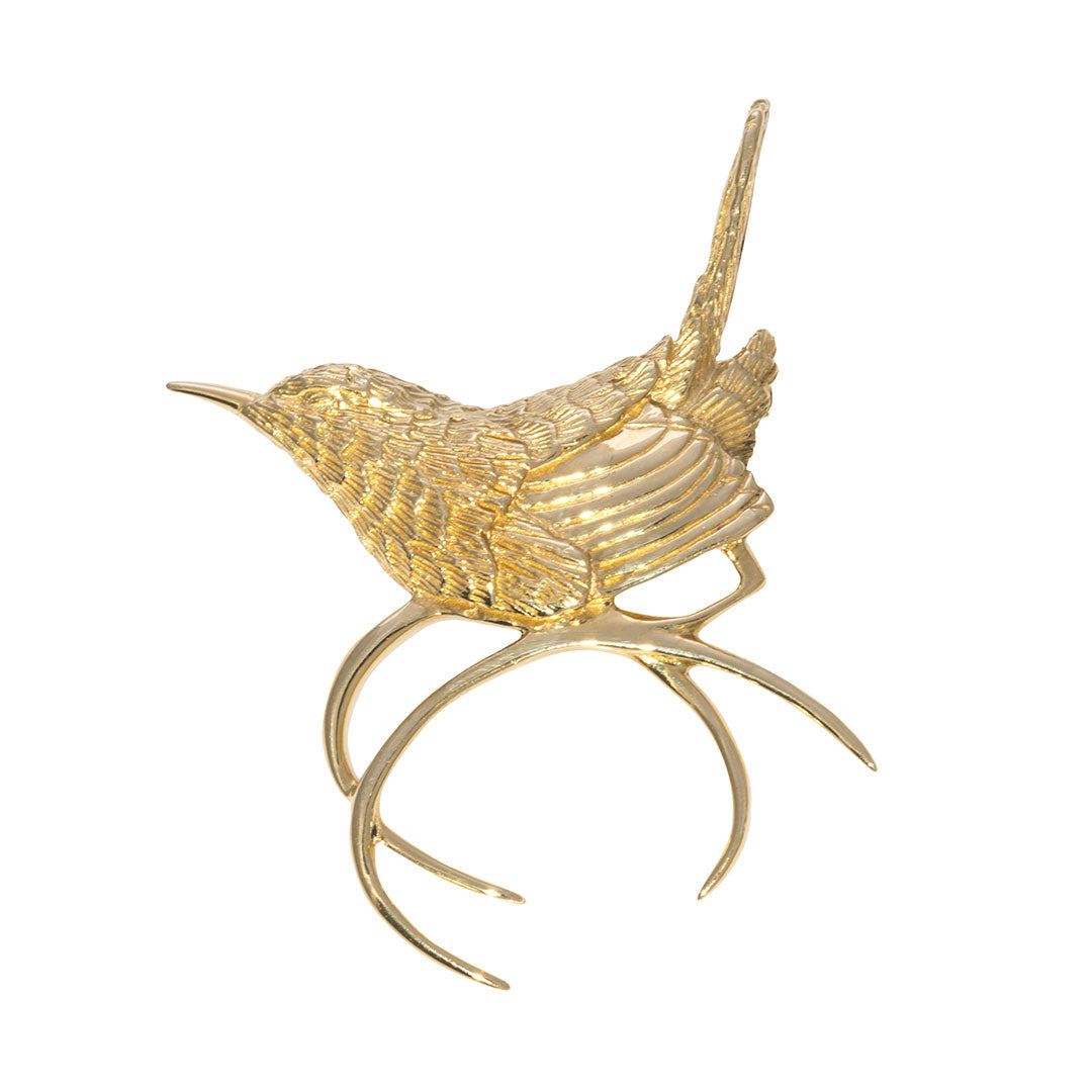 Grainger McKoy 14K Yellow Gold Carolina Wren Pin
