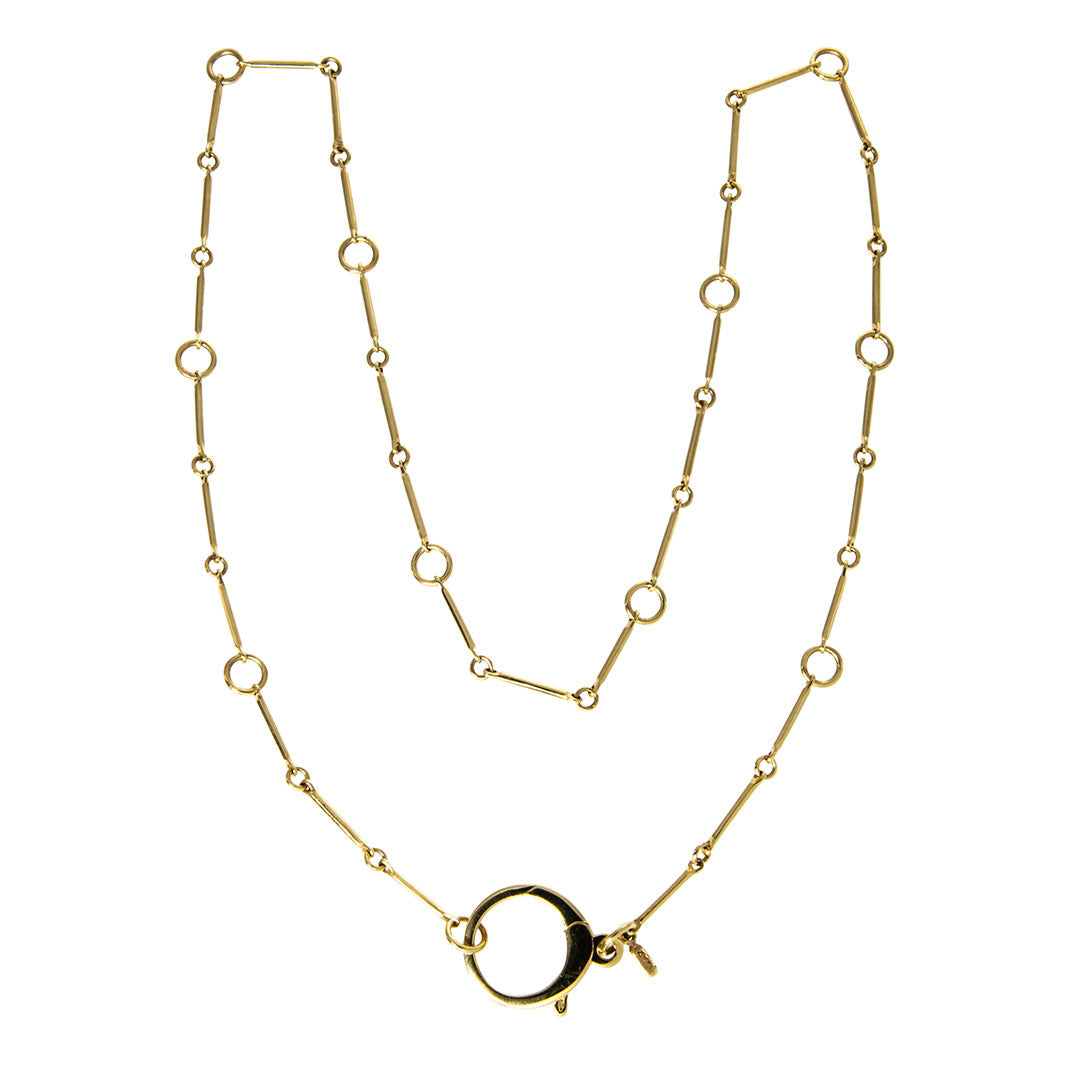Mazza 14K Yellow Gold Charm Holder Bar Chain Necklace