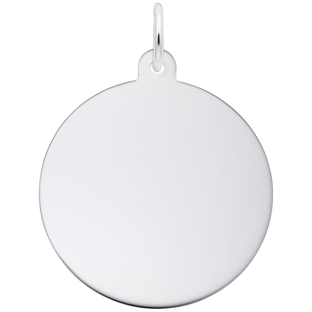 Sterling Silver Large Round Disc Charm