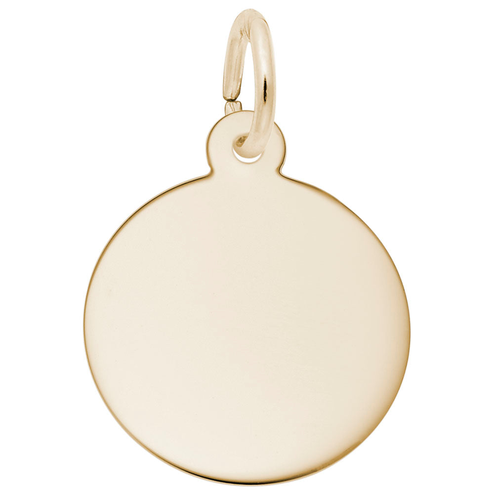 14K Yellow Gold Petite Round Disc Charm