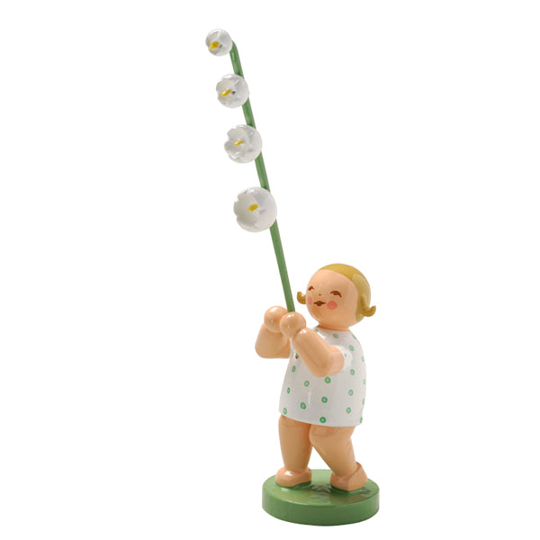 Wendt & Kuhn Girl with Lily of the Valley Wooden Figurine