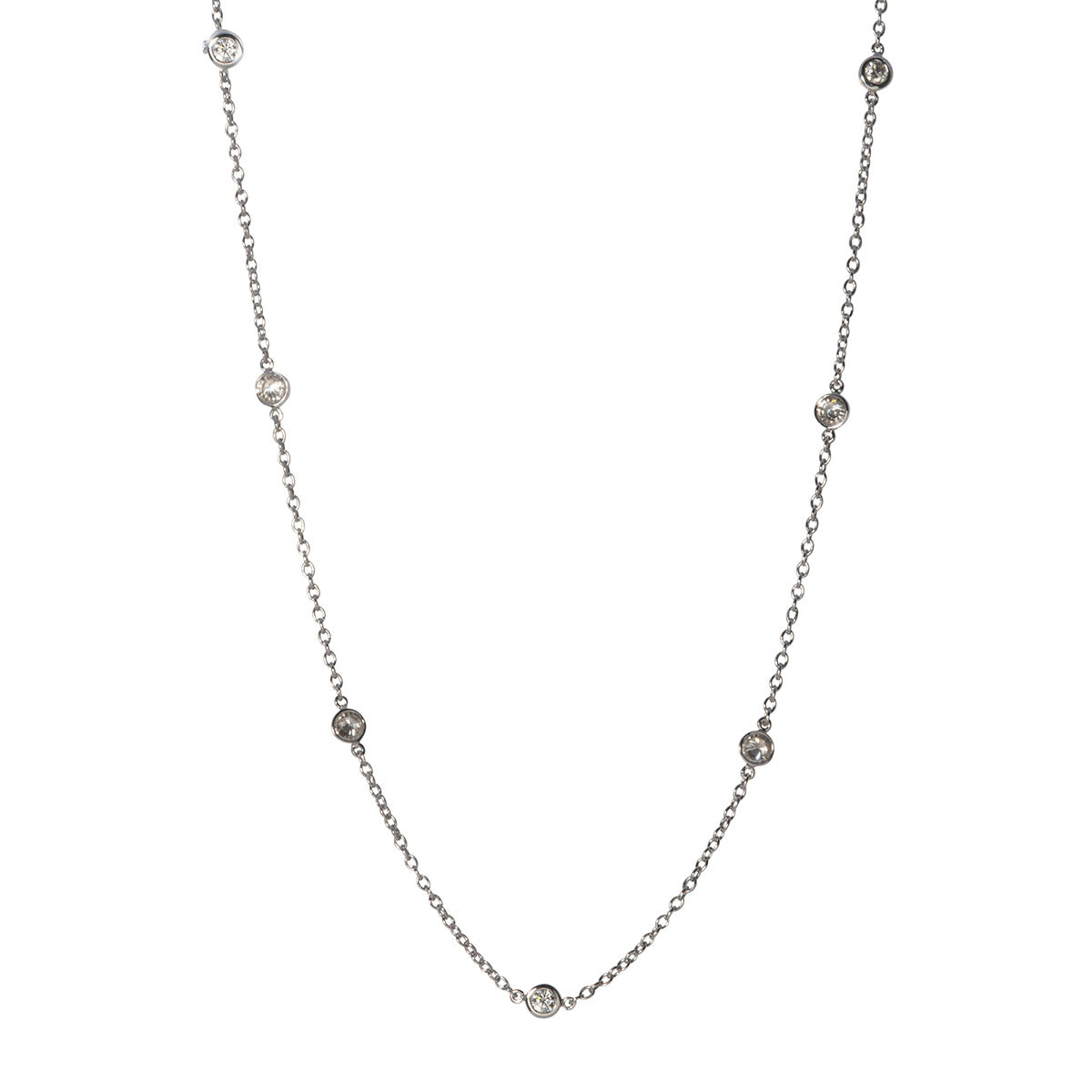 Diamond by the Yard 7 Station 14K White Gold Necklace
