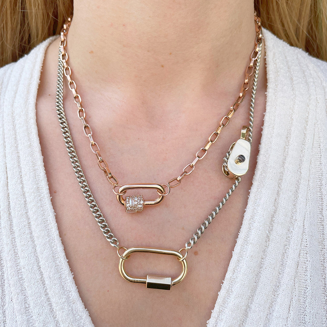 Marla Aaron Silver Heavy Curb Chain Necklace