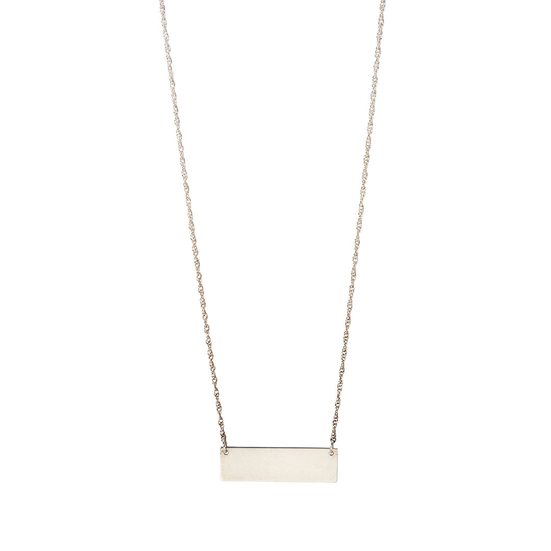 Sterling Silver Bar Pendant Necklace
