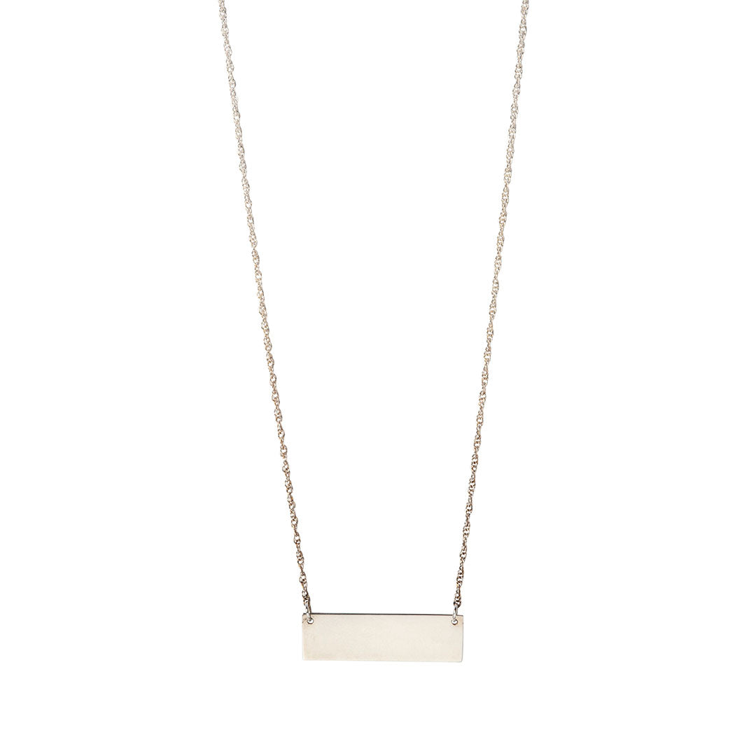 Sterling Silver Bar Pendant Necklace