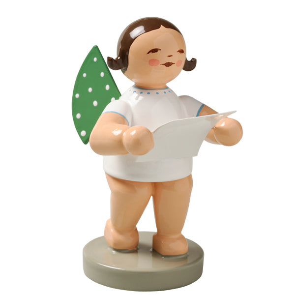 Wendt & Kuhn Angel with Sheet of Music Wooden Figurine Brown