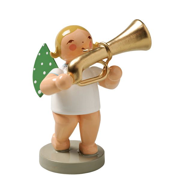 Wendt & Kuhn Angel with Tuba Wooden Figurine Blonde