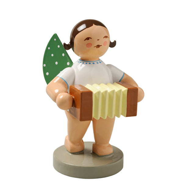 Wendt & Kuhn Angel with Bandoneon Wooden Figurine Brown