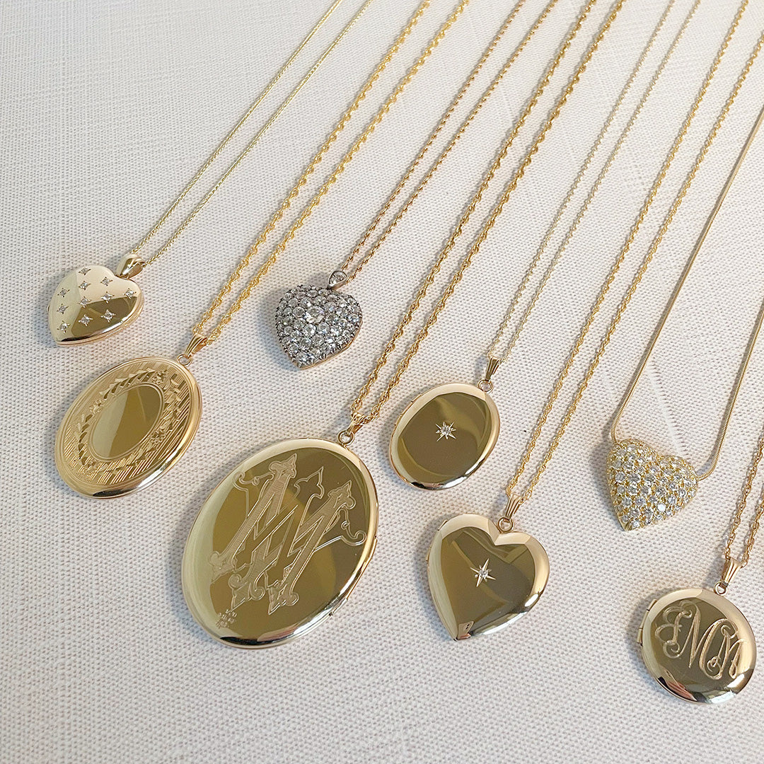 14K Gold Filled Diamond Heart Locket Necklace