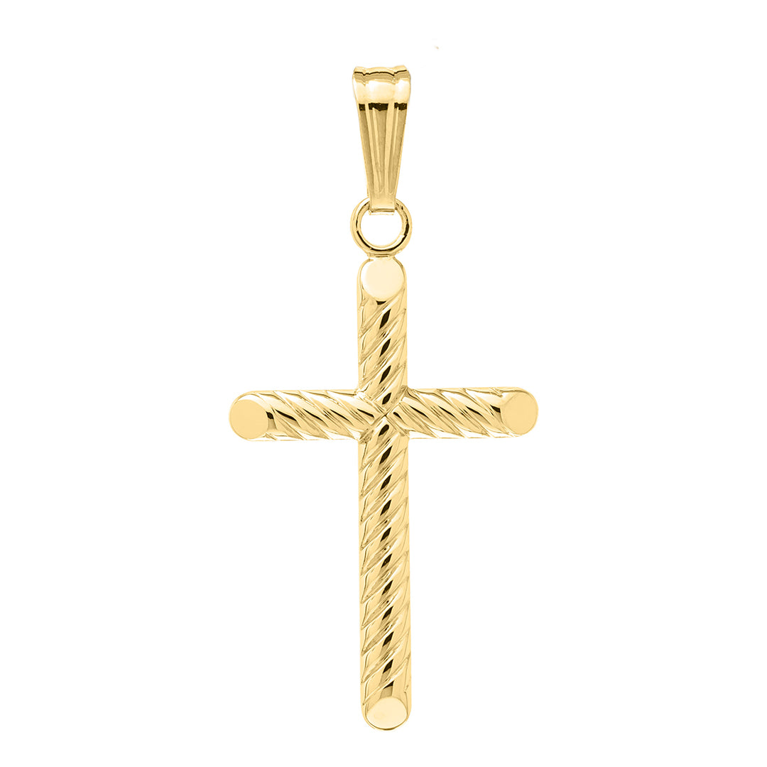 Child 14K Gold Filled Rope Cross Pendant Necklace