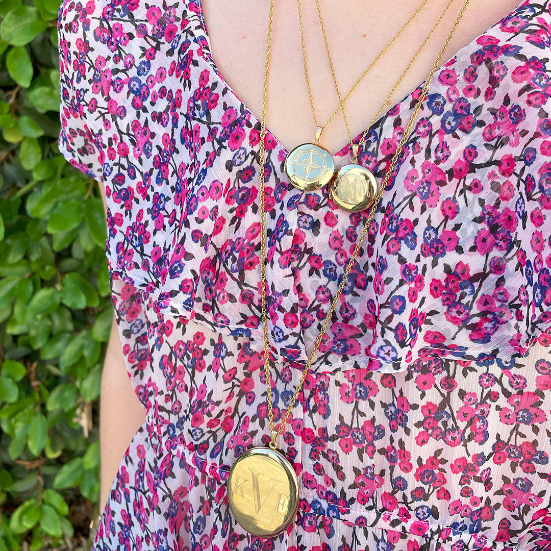 Adult 14K Gold Filled Extra Large Oval Locket Necklace