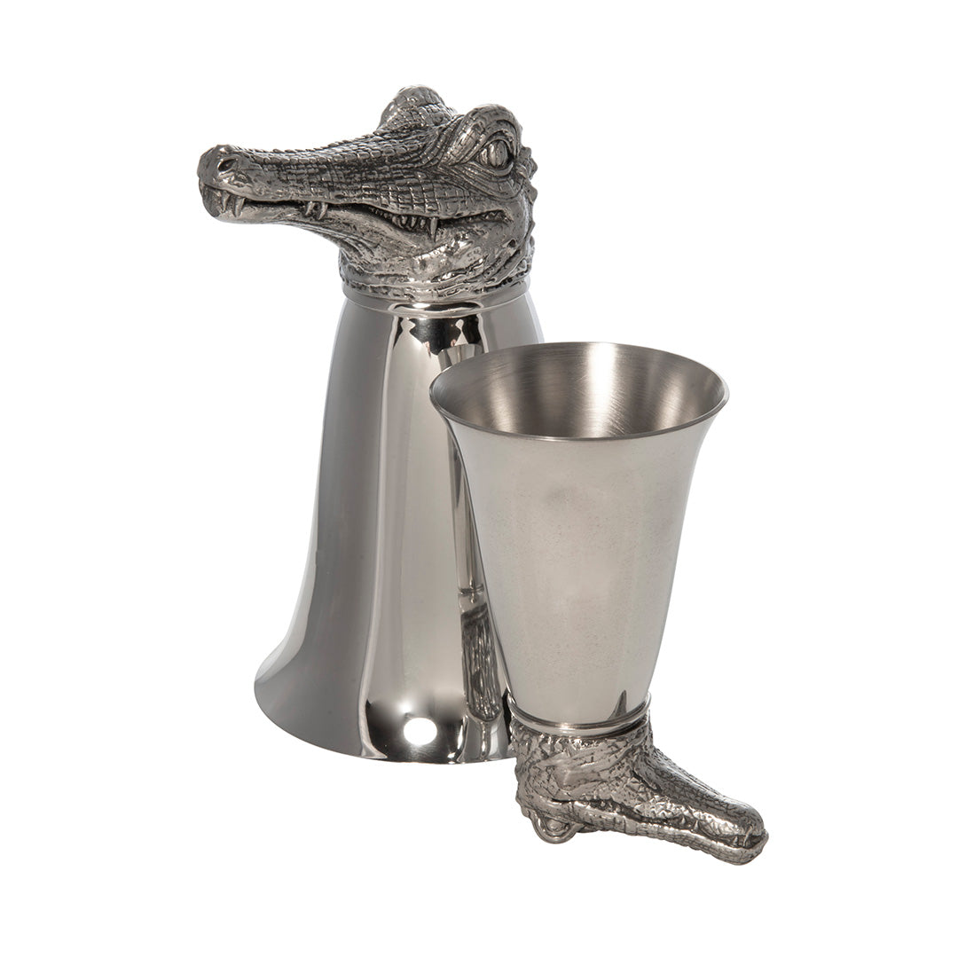 Pewter Gator Stirrup Cup 8oz
