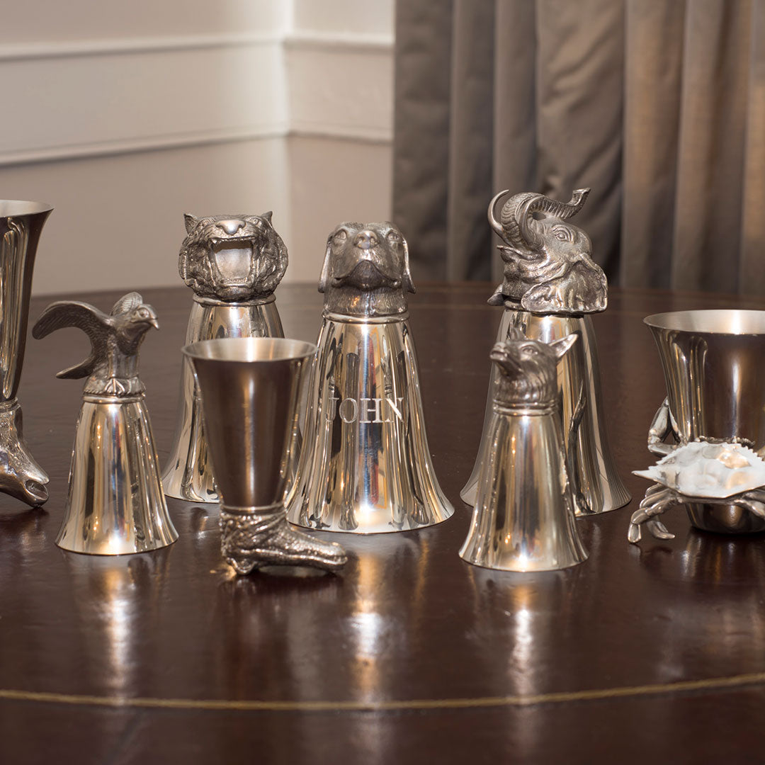 Pewter Elephant Stirrup Cup Jigger 2.5oz