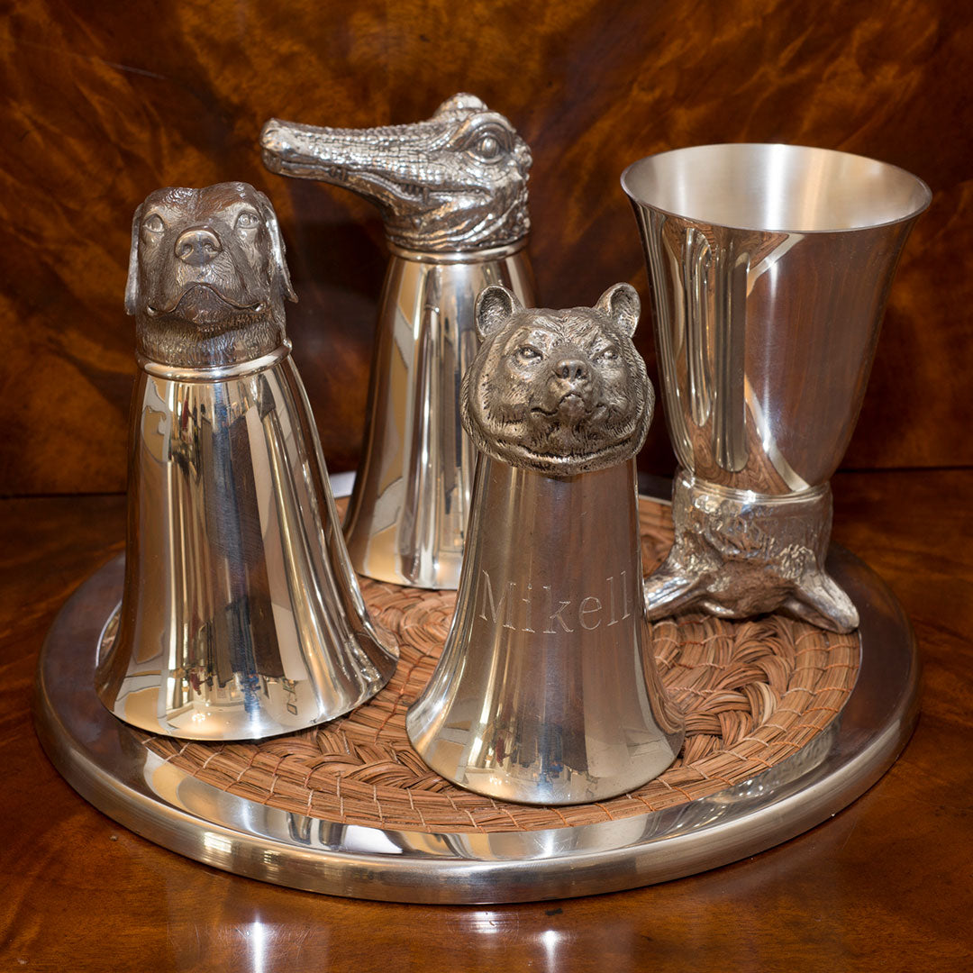 Pewter Fox Stirrup Cup Jigger
