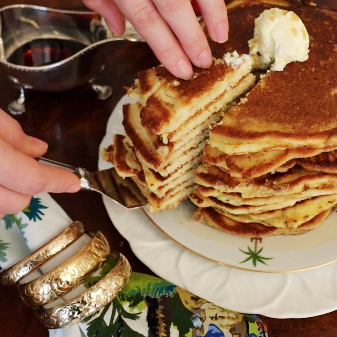 Personalized Brownie Spatula styled with pancakes