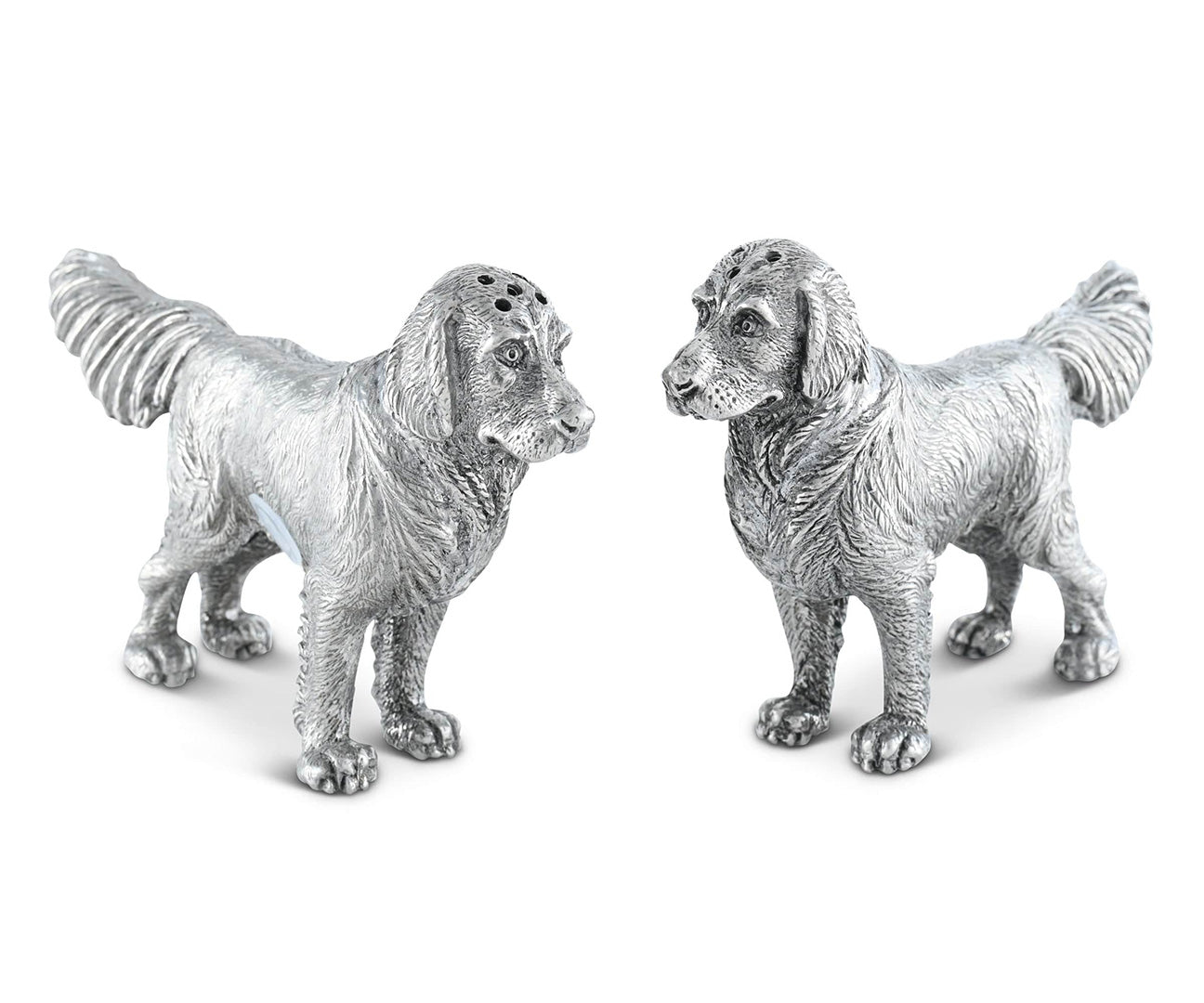 Pewter Retriever Salt & Pepper Shaker Set
