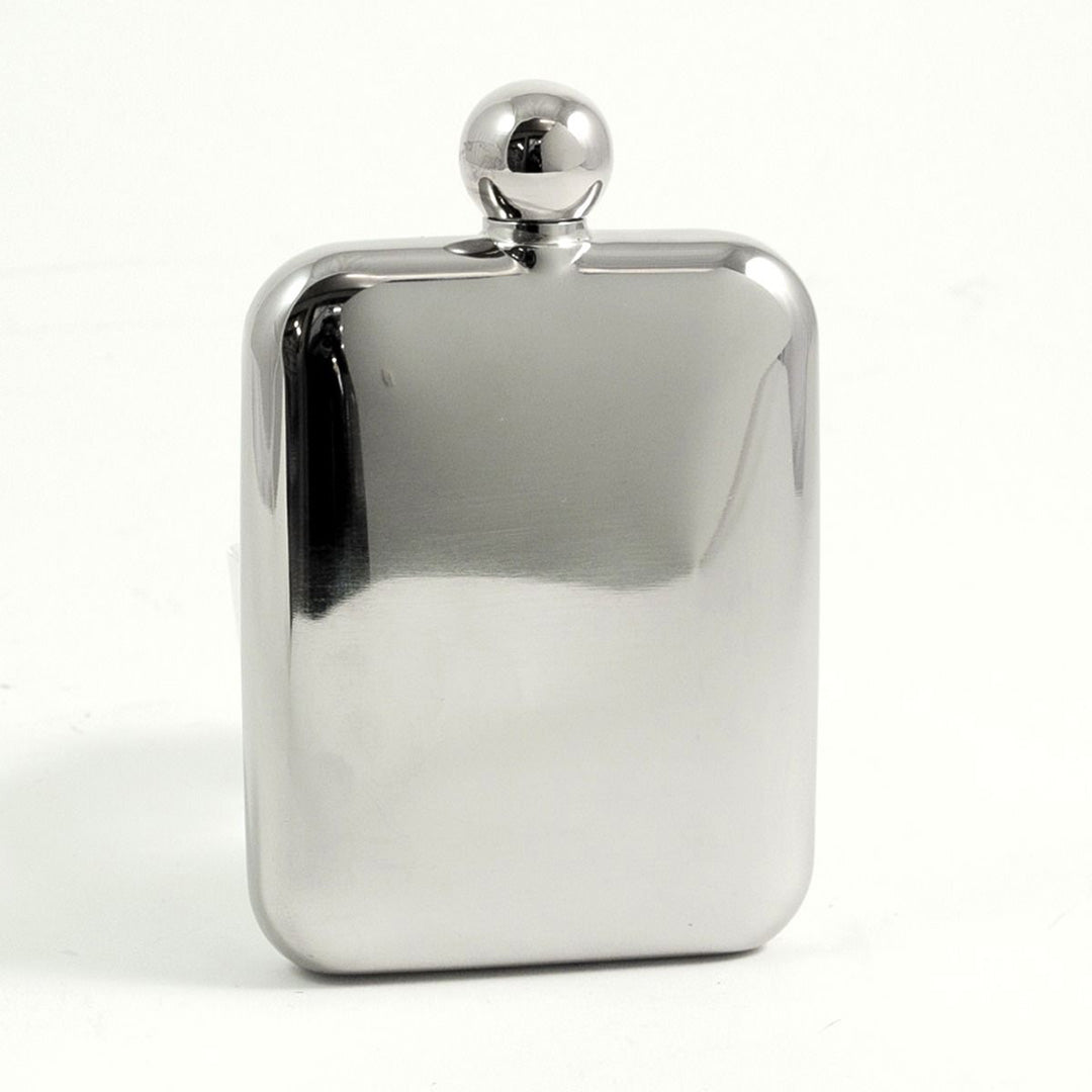 Stainless Steel Mirror Finish Round Corner Flask 6oz