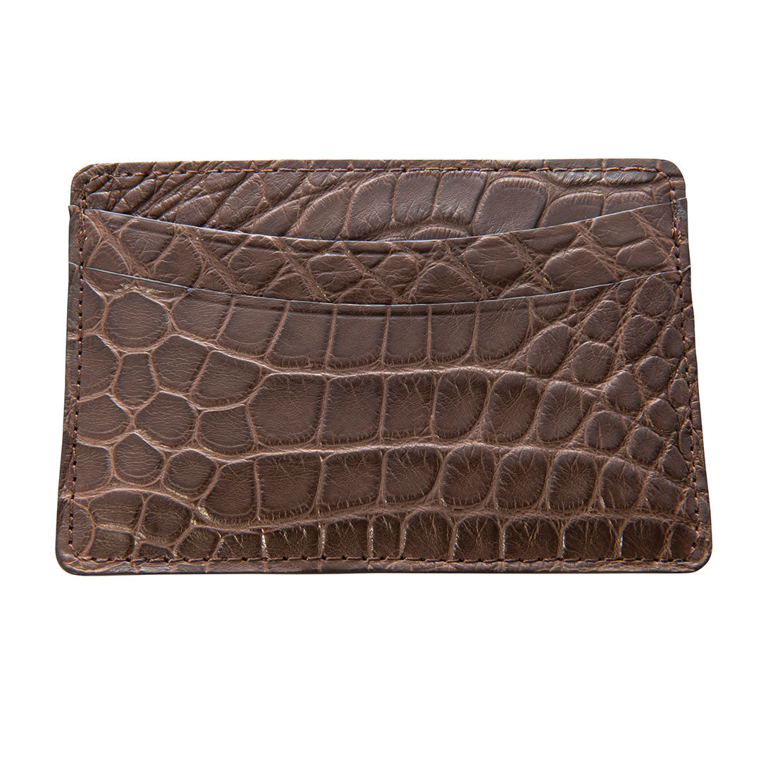 George Campsen Original Alligator Card Holder Brown