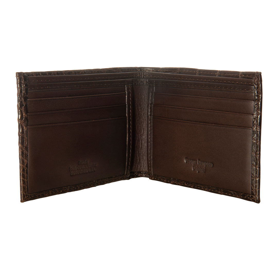 George Campsen Original Alligator Bifold Wallet Brown