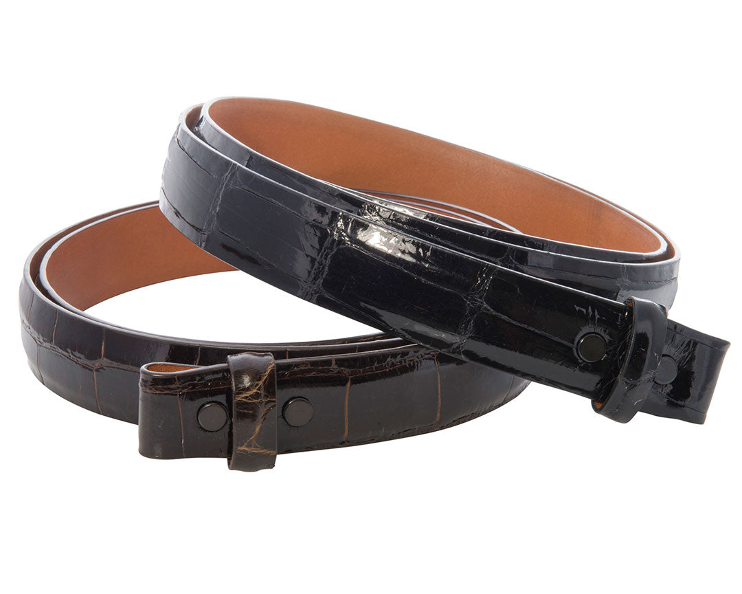 1 inch Glossy Glazed Alligator Belt Straps