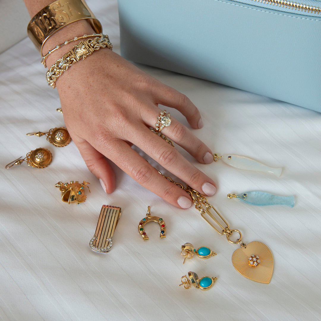 Mazza Mother of Pearl & Ruby 14K Gold Fish Pendant