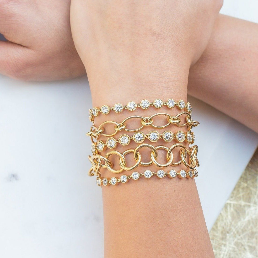 Single Stone Arielle, Crew, Large Gemma, Club, Gabby Bracelets