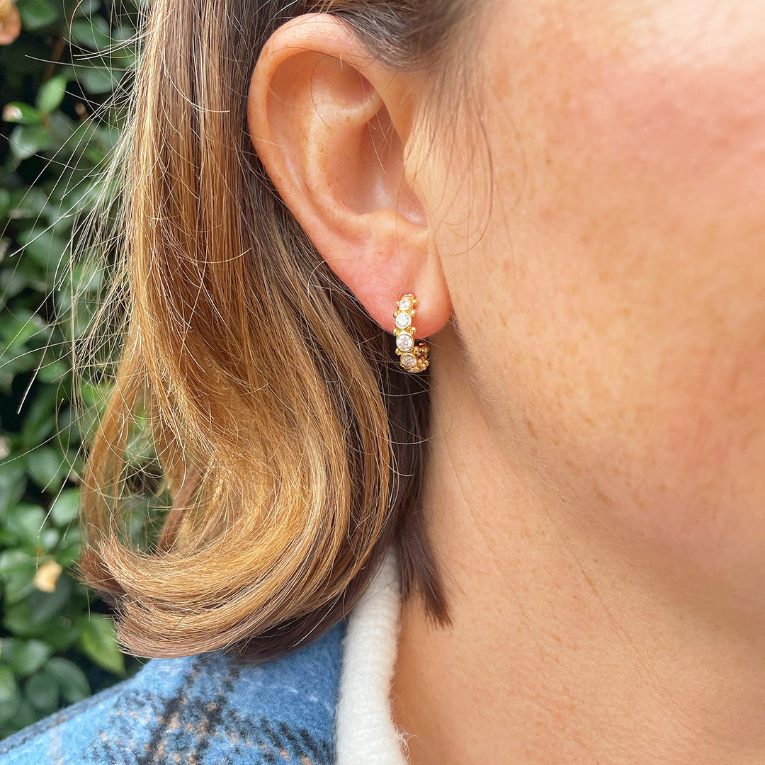 Temple St. Clair Diamond Eternity Hoop Earrings