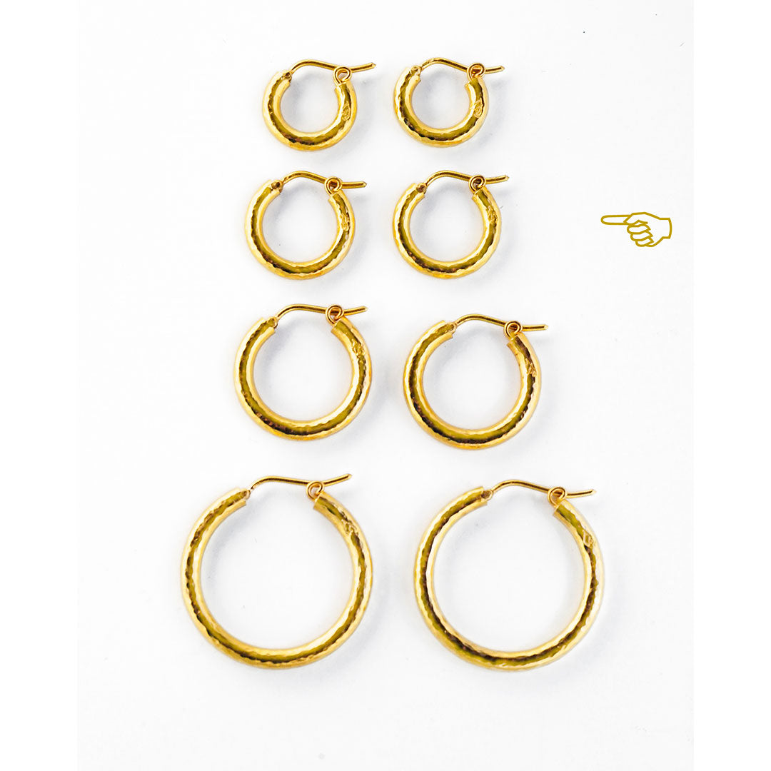 Elizabeth Locke Big Baby Hammered Hoop Earrings