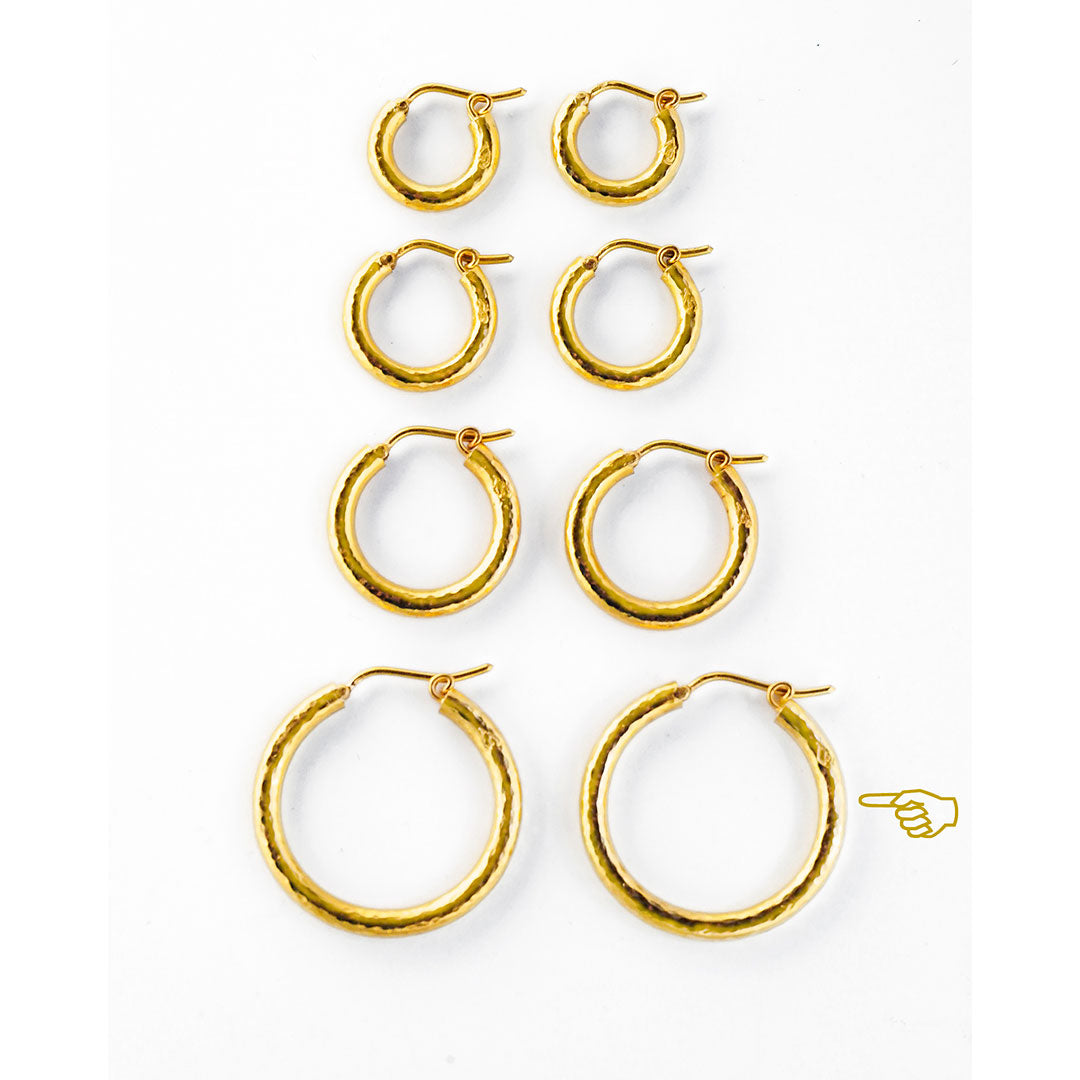 Elizabeth Locke Giant Hammered Hoop Earrings