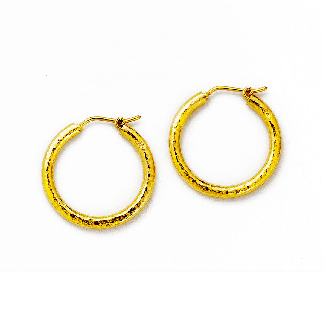 Elizabeth Locke Giant Hammered Hoop Earrings