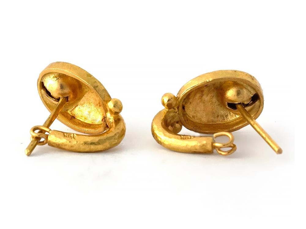 Elizabeth Locke “Sarabella” Gold Dome Stud Earrings