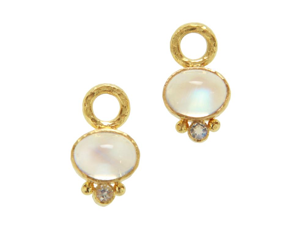 Elizabeth Locke Oval Cabochon Moonstone Earring Charms