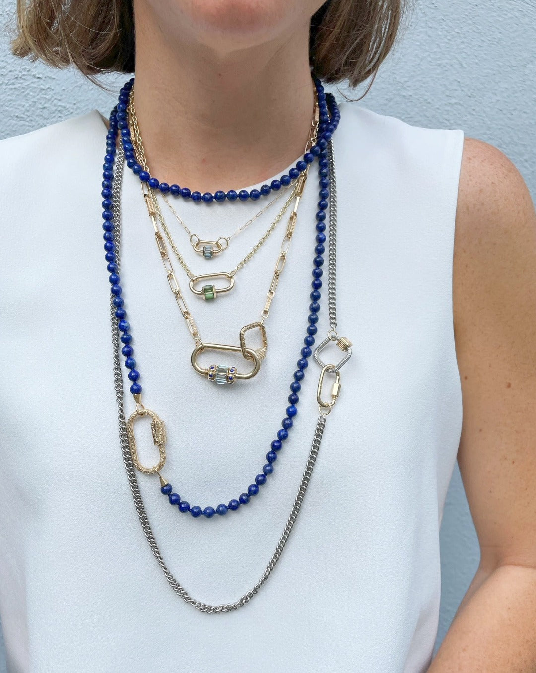 Marla Aaron 14K Gold Square Link Chain Necklace